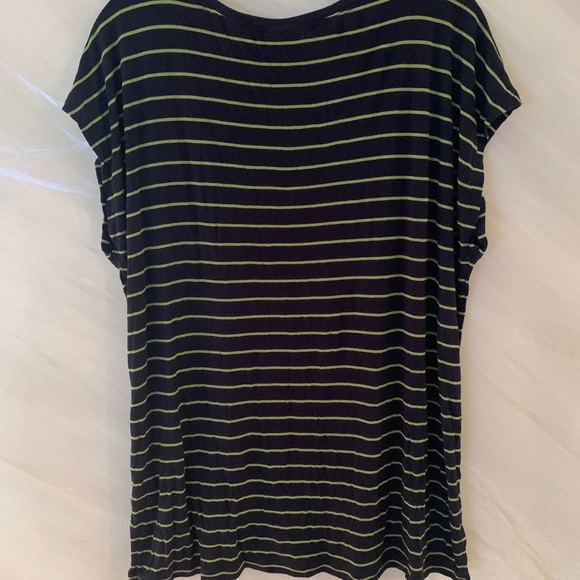 Cabi wWomen’s L Navy Blue & Lime Stripe Tunic T-Shirt - Picture 7 of 7
